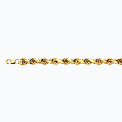 10K 12MM YELLOW GOLD SOLID DC ROPE 26 CHAIN NECKLACE"
