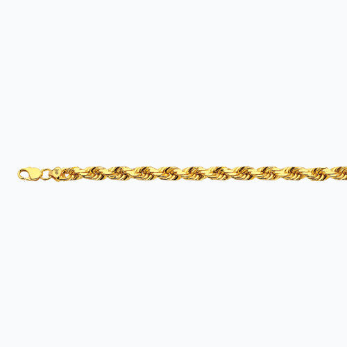 10K 10MM YELLOW GOLD SOLID DC ROPE 7.5 CHAIN BRACELET"