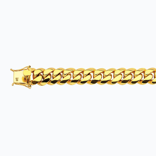 10K 15MM YELLOW GOLD SOLID MIAMI CUBAN 28 CHAIN NECKLACE"