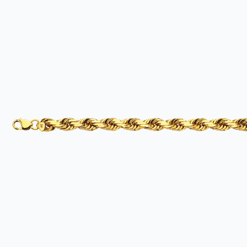 14K 12MM YELLOW GOLD SOLID DC ROPE 28 CHAIN NECKLACE