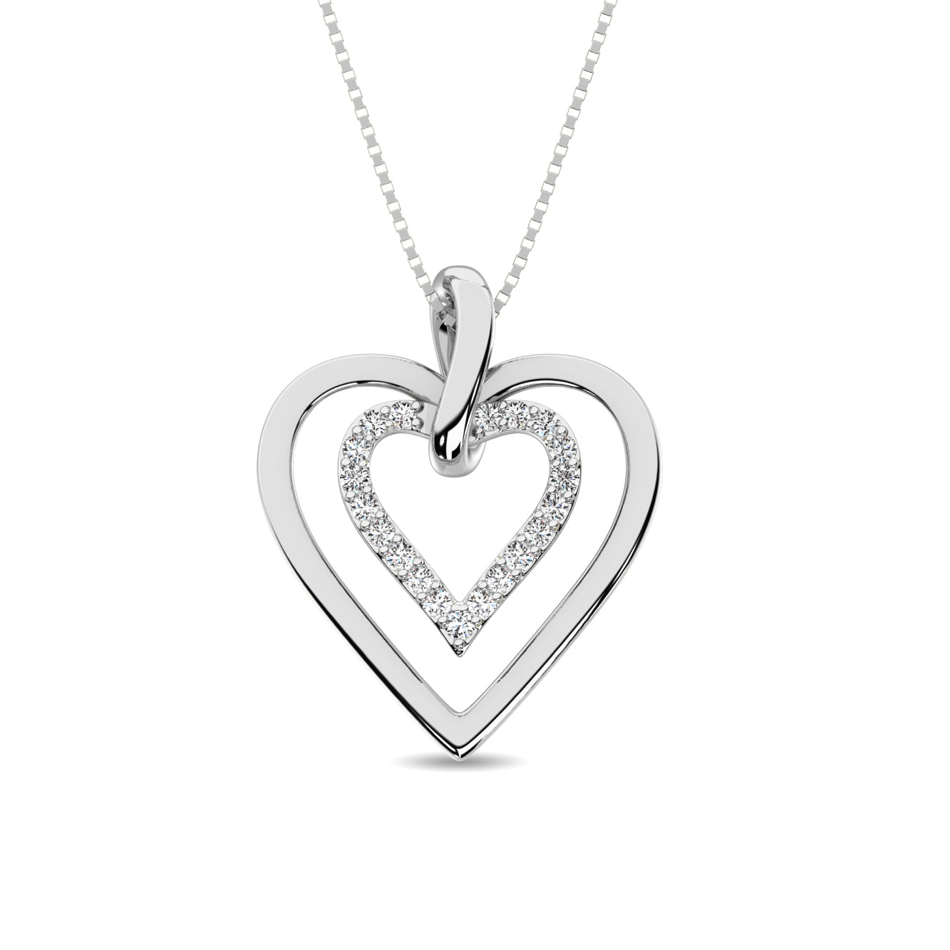 Diamond 1/10 Ct.Tw. Heart Pendant in 10K White Gold