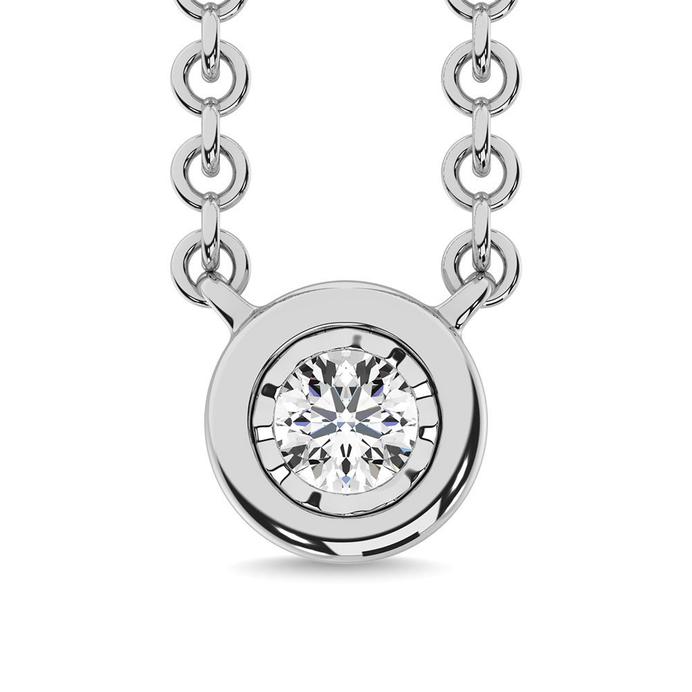 Diamond 1/10 Ct.Tw. Solitaire Necklace in 10K White Gold