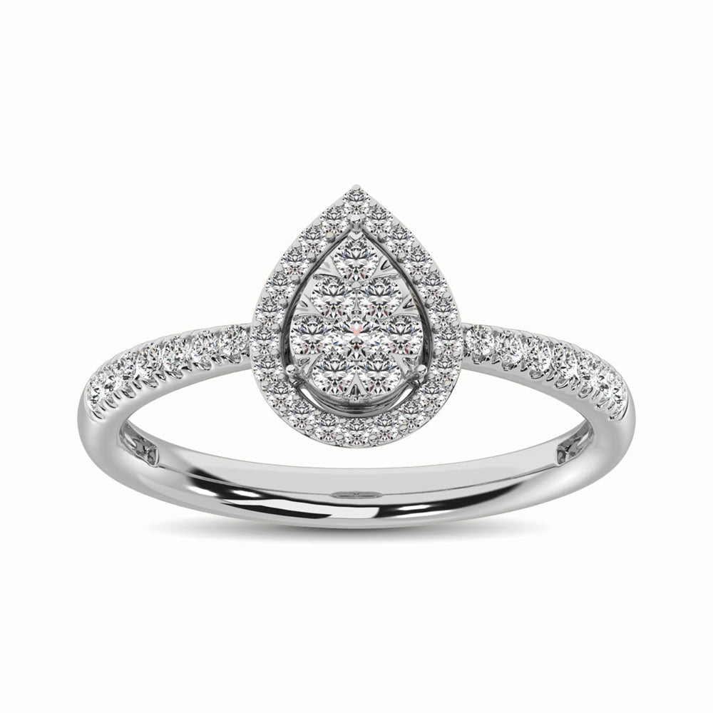 14K White Gold 2/5 Ct.Tw. Diamond Fashion Ring - thediamondsq