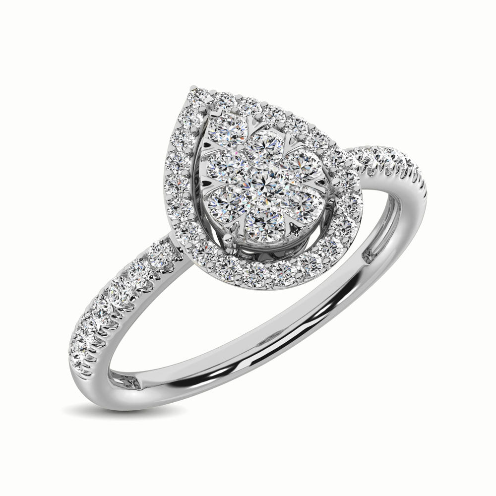 14K White Gold 2/5 Ct.Tw. Diamond Fashion Ring - thediamondsq