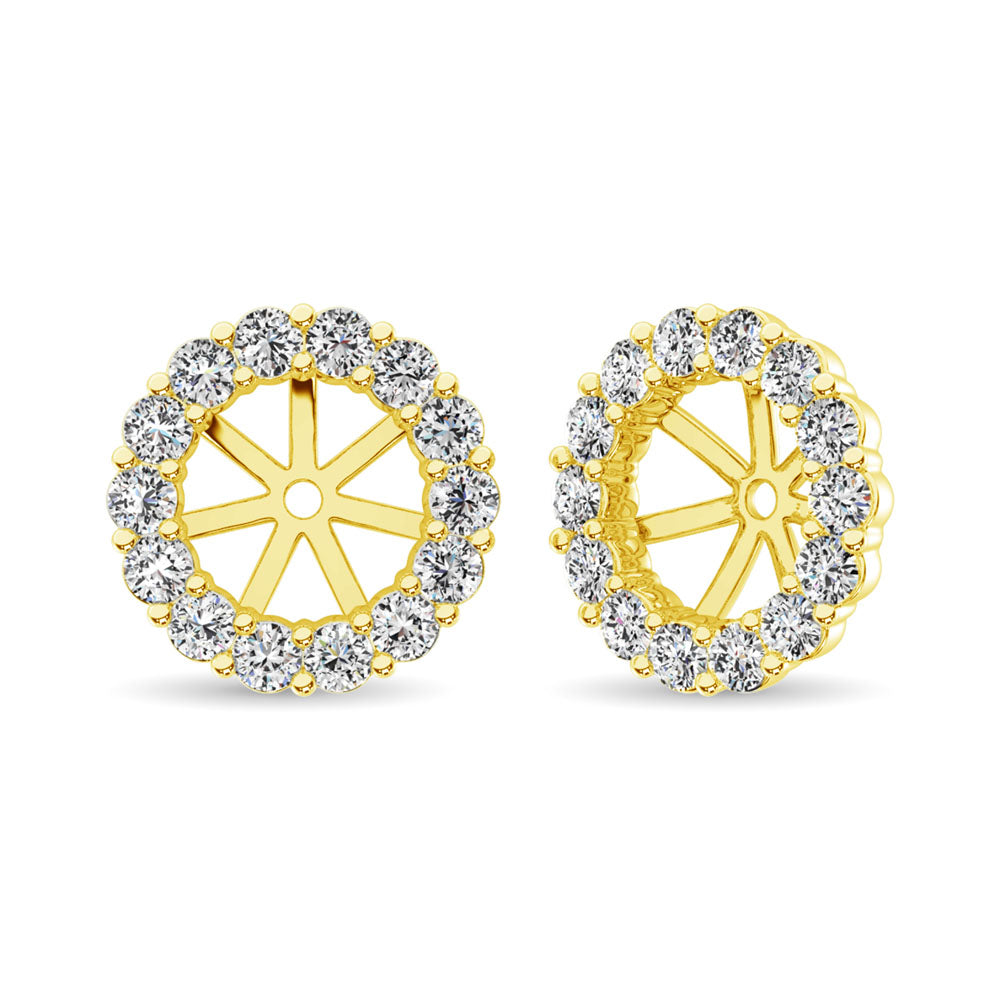 14K Yellow Gold Diamond 1/4 Ct.Tw. Earrings Jacket - thediamondsq