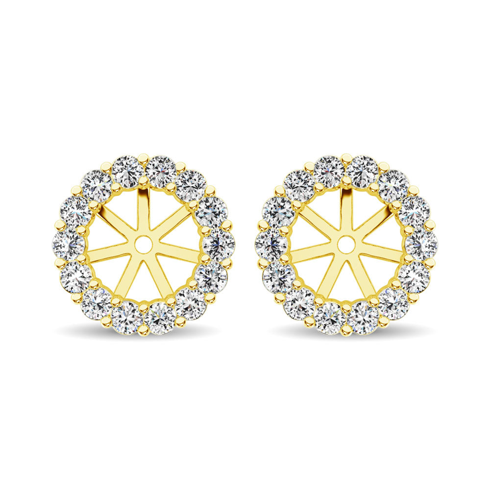 14K Yellow Gold Diamond 1/4 Ct.Tw. Earrings Jacket - thediamondsq