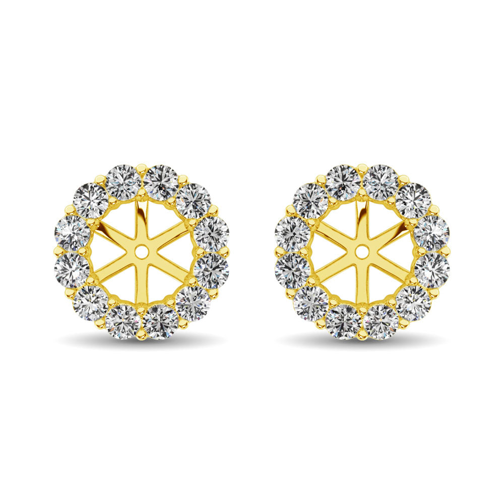 14K Yellow Gold Diamond 1/3 Ct.Tw. Earrings Jacket - thediamondsq