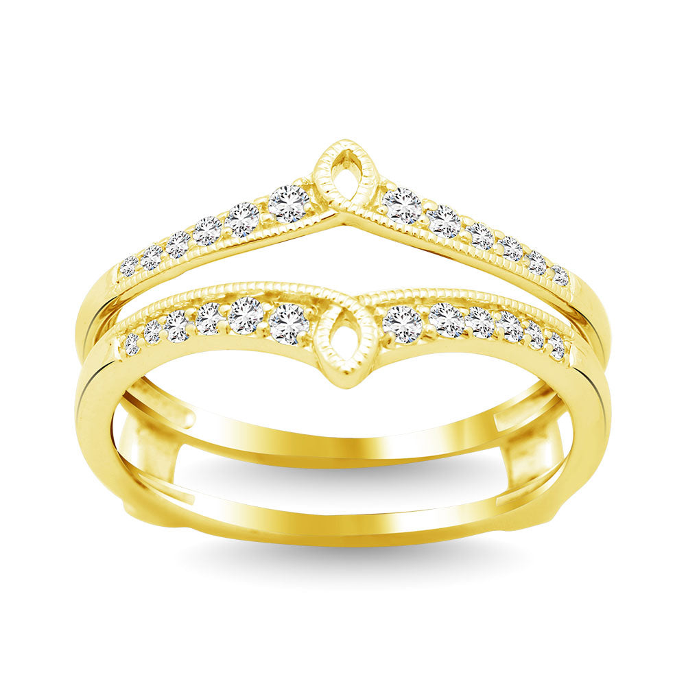 Diamond Guard Ring 1/5 ct tw in 10K Yellow Gold