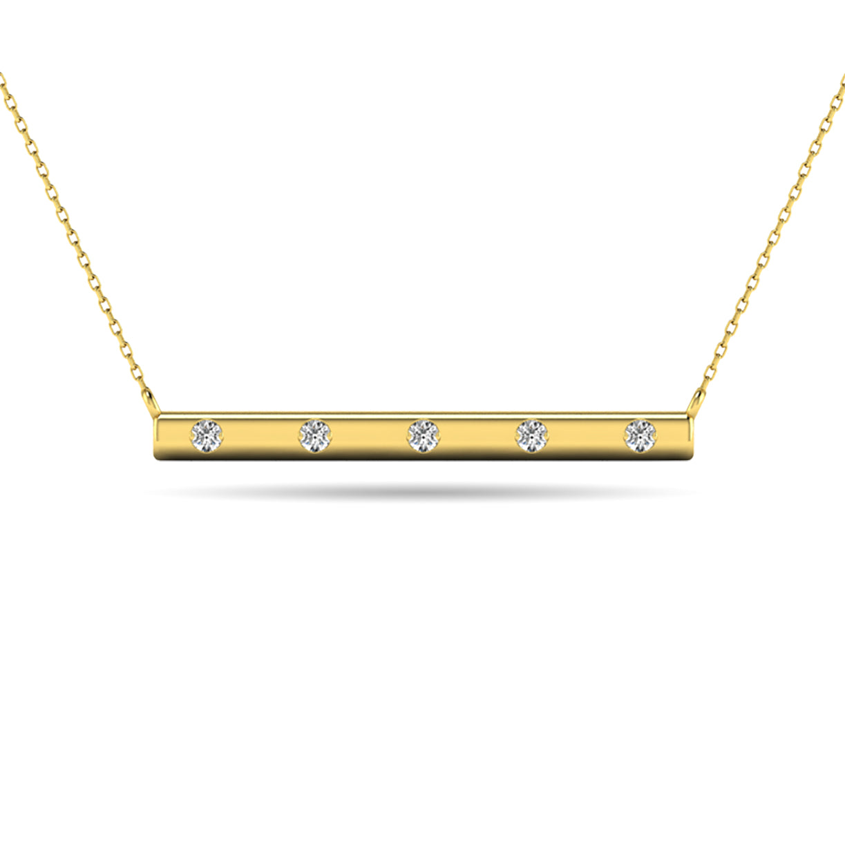 Diamond 1/20 ct tw Bar Necklace in 10K Yellow Gold