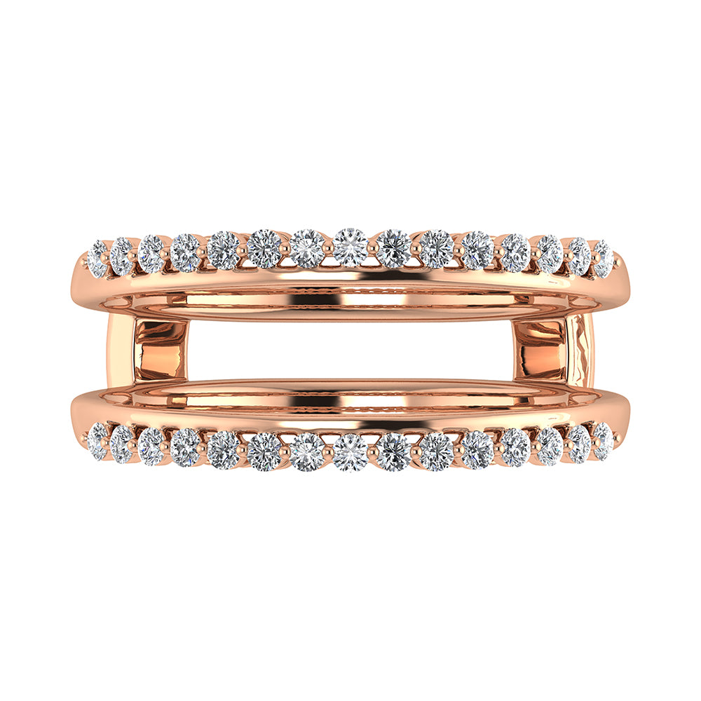 10K Pink Gold 1/4 Ct.Tw. Diamond Guard Ring