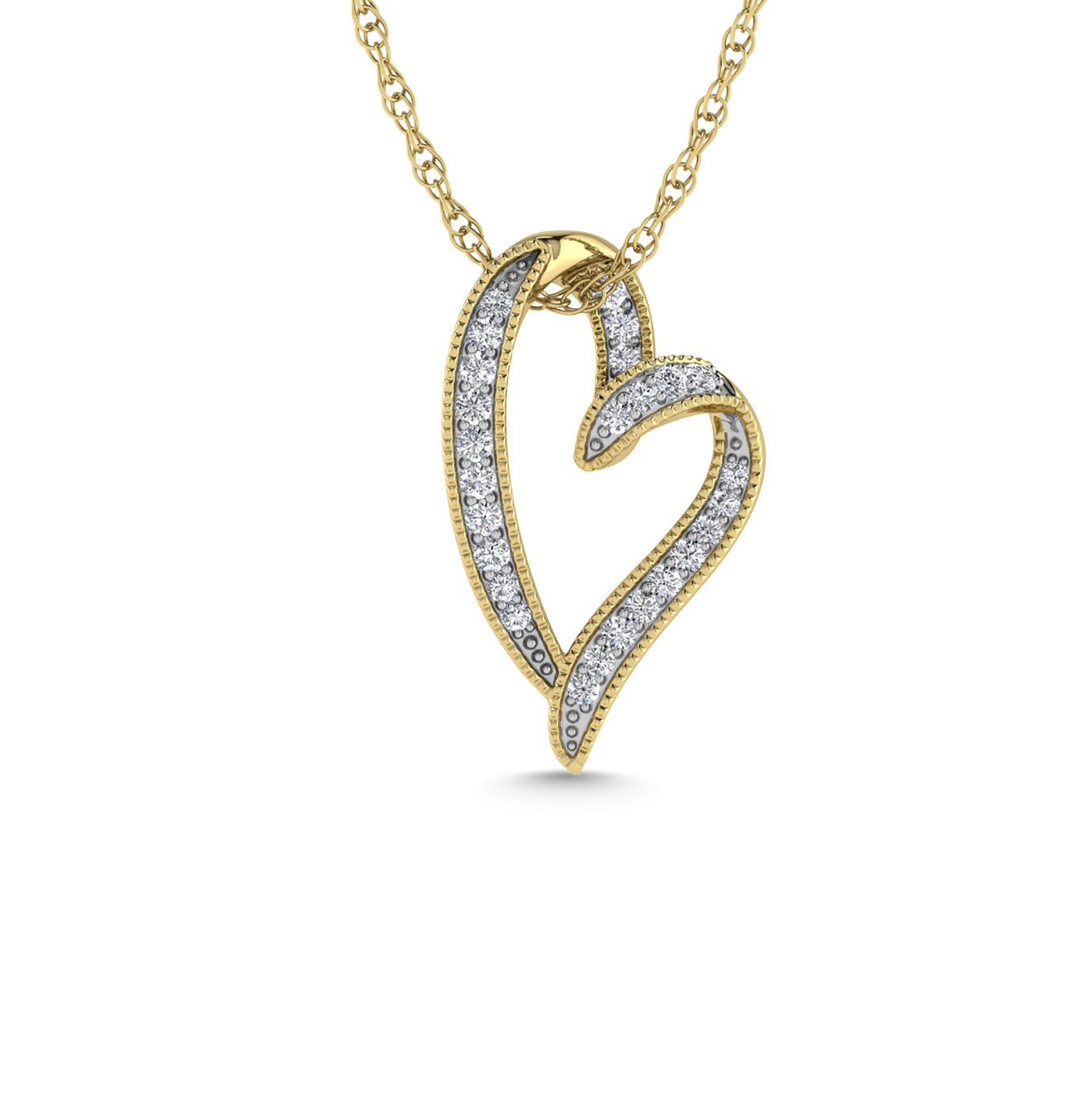 Diamond 1/6 Ct.Tw. Heart Pendant in 10K Yellow Gold