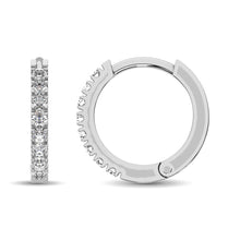 10K White Gold 1/2 Ct.Wt. Diamond Hoop Earrings