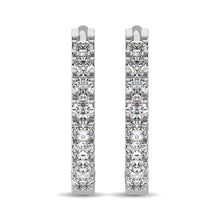 10K White Gold 1/2 Ct.Wt. Diamond Hoop Earrings
