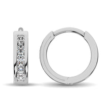 10K White Gold 1/2 Ct.Wt. Diamond Hoop Earrings