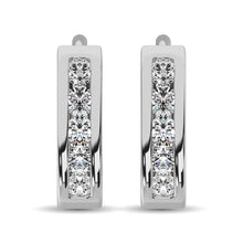 10K White Gold 1/2 Ct.Wt. Diamond Hoop Earrings