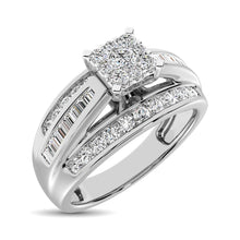 10K White Gold 1/2 Ct.Tw. Diamond Engagement Invisible Ring