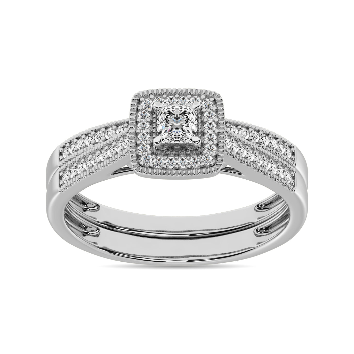 10K White Gold 1/3 Ct.Tw. Diamond Bridal Ring