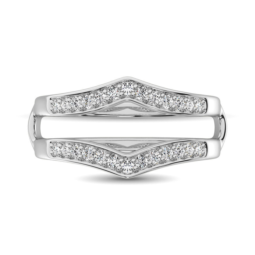 14K White Gold 1/4 Ct.Tw.Diamond Guard Ring
