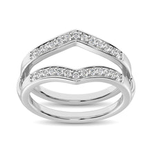 14K White Gold 1/4 Ct.Tw.Diamond Guard Ring