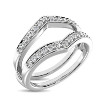 14K White Gold 1/4 Ct.Tw.Diamond Guard Ring