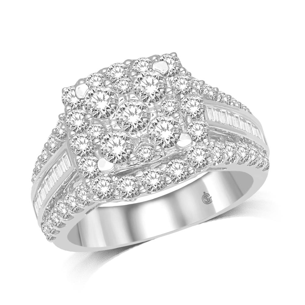 10K White Gold 2Ct Diamond Engagement Ring