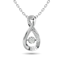 Diamond Shimmering Pendant 1/50 ct tw Round-cut in Sterling Silver