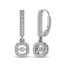 Sterling Silver 1/20 Ct.Tw. Moving Diamond Danglers Earrings - thediamondsq