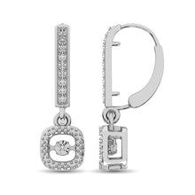 Sterling Silver 1/20 Ct.Tw. Moving Diamond Danglers Earrings - thediamondsq