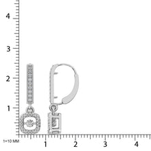 Sterling Silver 1/20 Ct.Tw. Moving Diamond Danglers Earrings - thediamondsq
