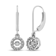 Sterling Silver 1/20 Ct.Tw. Moving Diamond Danglers Earrings - thediamondsq