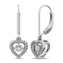 Sterling Silver 1/20 Ct.Tw. Moving Diamond Danglers Earrings - thediamondsq