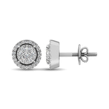 14K White Gold 1/2 Ct.Tw. Diamond Flower Stud Earrings - thediamondsq