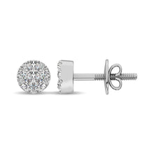 14K White Gold 3/4 Ct.Tw. Diamond Flower Stud Earrings - thediamondsq
