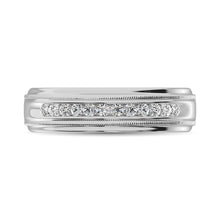 14K White Gold 1/2 Ct.Tw. Diamond Mens Machine Band