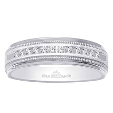 14K White Gold 1/2 Ct.Tw. Diamond Mens Machine Band