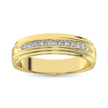14K Yellow Gold 1/2 Ct.Tw. Diamond Mens Machine Band
