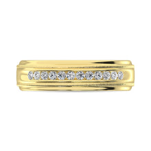 14K Yellow Gold 1 Ct.Tw. Diamond Mens Machine Band