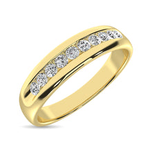 14K Yellow Gold 1/2 Ct.Tw. Diamond Mens Machine Band
