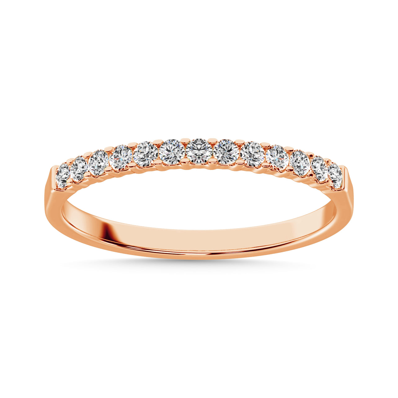 14K Rose Gold 1/6 Ct.Tw. Diamond Ladies Machine Band