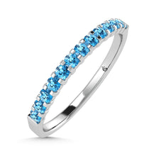 Aqua Marine 1/4 Ct.Tw. Ladies Wedding Band in 10K White Gold