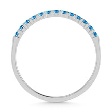 Aqua Marine 1/4 Ct.Tw. Ladies Wedding Band in 10K White Gold
