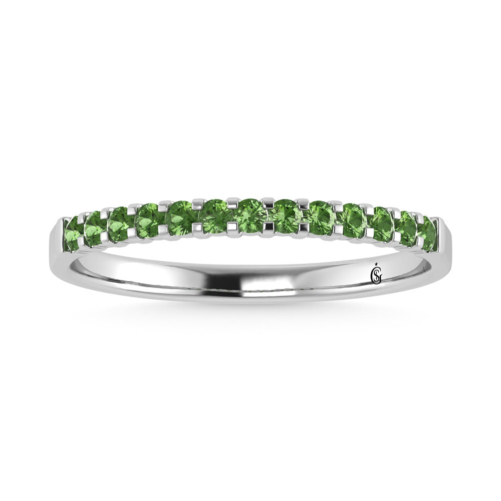 Peridot 1/4 Ct.Tw. Machine Band in 14K White Gold