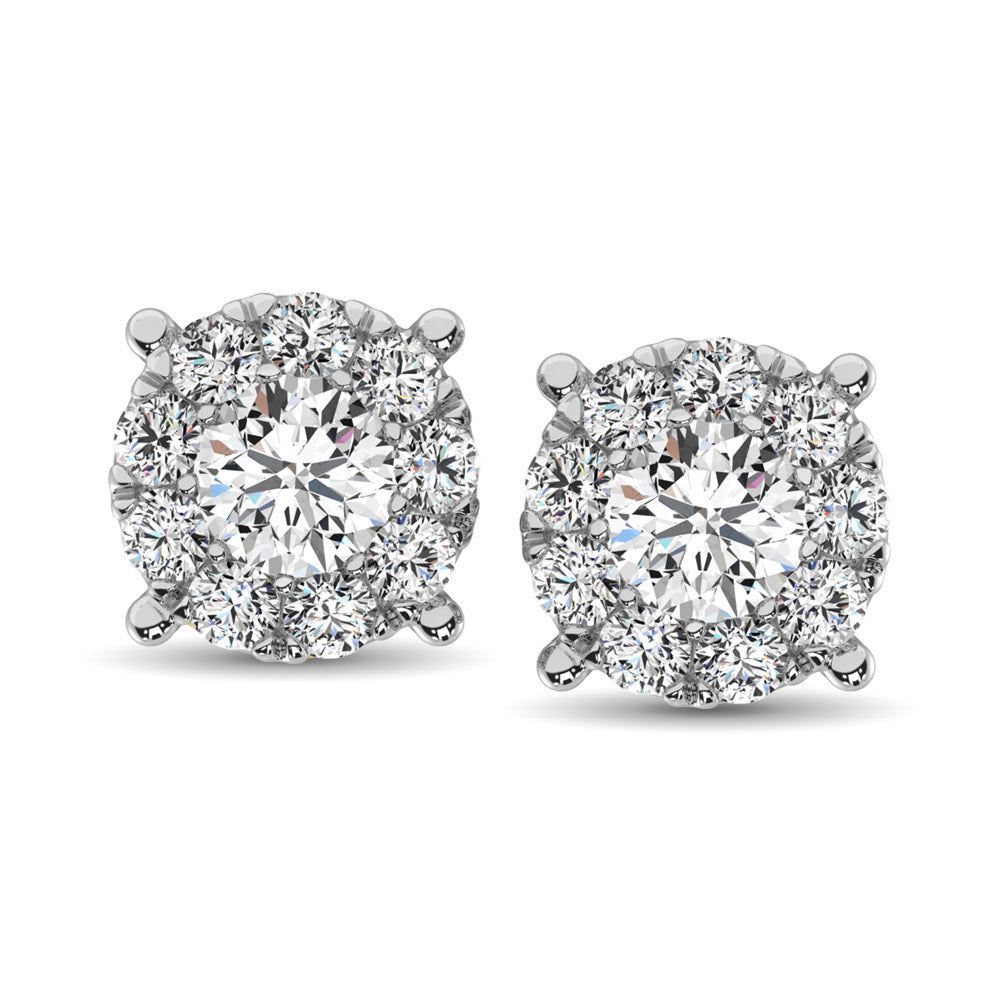 14K White Gold 5/8 Ct.Tw. Diamond Fashion Earrings - thediamondsq