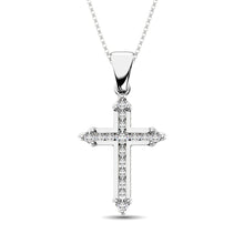 10K White Gold 1/5 Ct.Tw. Diamond Cross Pendant