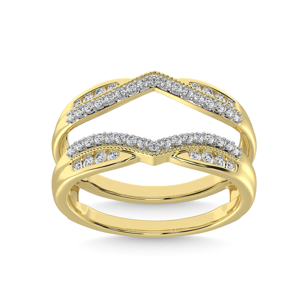 14K Yellow Gold 1/3 Ct.Tw.Diamond Guard Ring