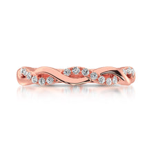 14K Rose  Gold 1/20 Ct.Tw.Diamond Wedding Band