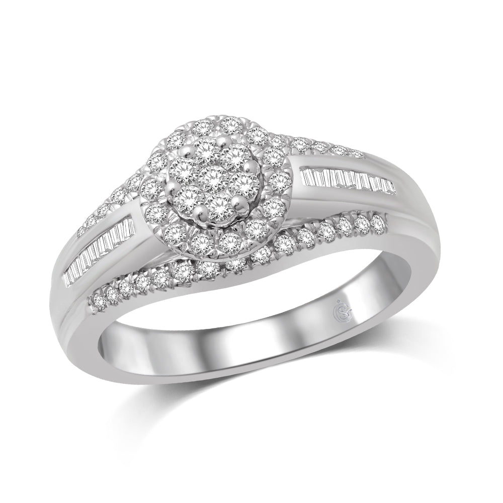 10K White Gold 1/2 Ct.Tw. Diamond Engagement Ring