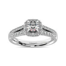 14K White Gold 1 Ct.Tw.Diamond Halo Engagement Ring
