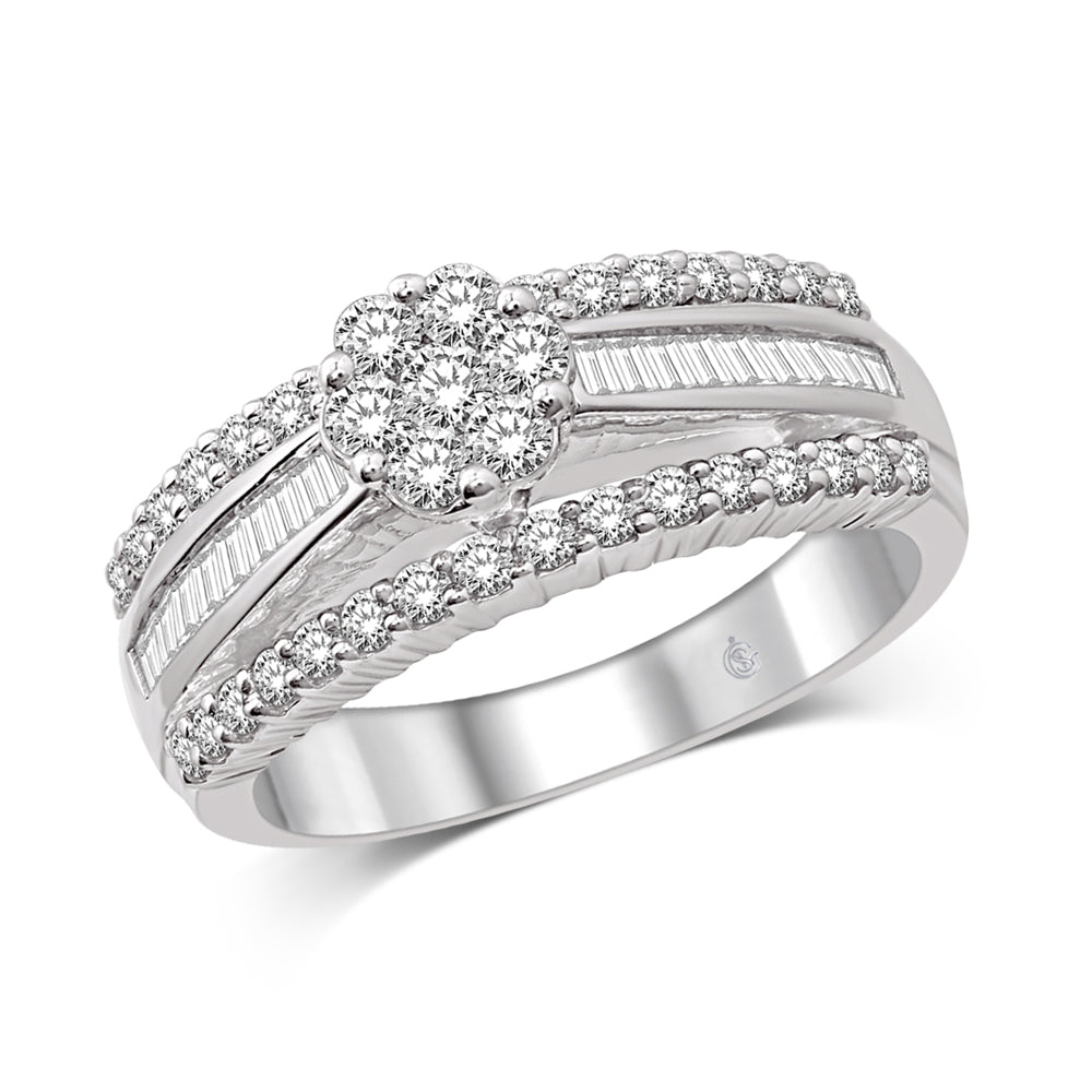 14K White Gold 3 Ct.Tw. Diamond Engagement Ring