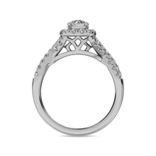 14K White Gold 1 Ct.Tw.Diamond Halo Engagement Ring